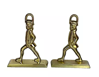 Pair Of Baldwin Solid Polished Brass  Minutemen  Bookends 8-1/2  Tall • $49