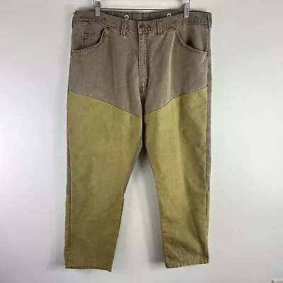 Wrangler Rugged Wear Brush Pants Mens 38x30 Brown Canvas Briar Upland Hunting • $24.99