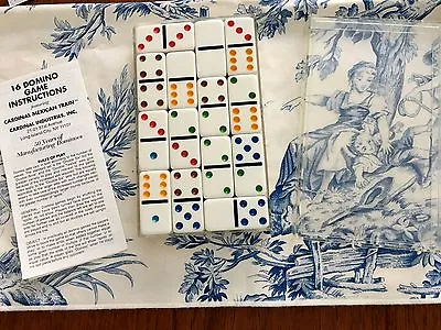 Cardinal Double 6 Color Dot Mexican Train Dominoes In Case NWOT W/instructions • $4.50