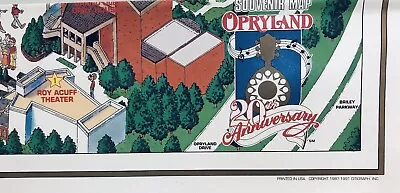 1991 20th ANNIVERSARY Opryland USA Vintage Theme Park Souvenir Map Nashville TN • $39.95