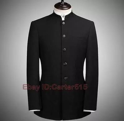 Mens Single Breasted Mao Suit Oriental Ethnic Tunic Jackets Blazer Slim Coat • $78.58