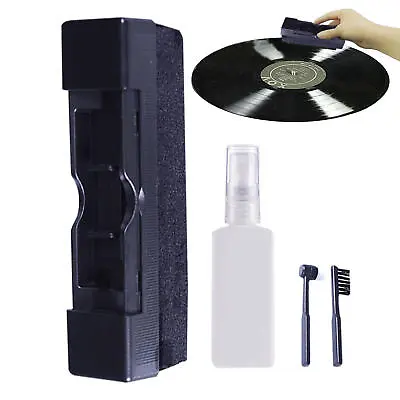 LP Vinyl Record Cleaning Cleaner Kit Anti Static Stylus Brush Cloth Spray Fluid • $16.08