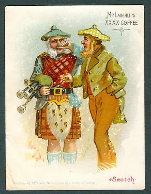 1890s SCOTLAND Greeting McLaughlin COFFEE Card K67 Greetings Of NATIONS Scottish • $24.99