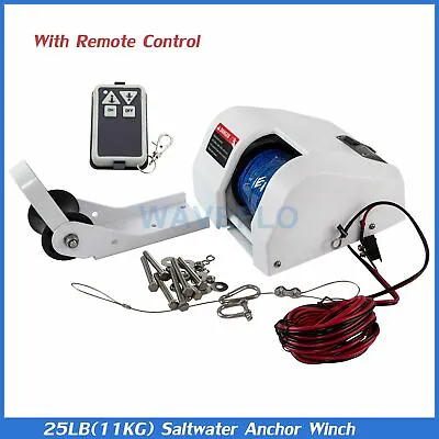 $180 • Buy Boat Anchor Winch Electric Marine Saltwater With Wireless Remote Control Kit 25