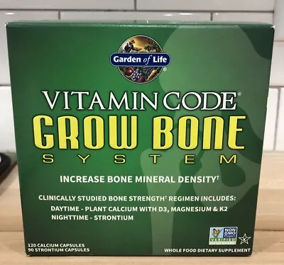 Garden Of Life Vitamin Code Grow Bone System Calcium Increase Bone Density • $150