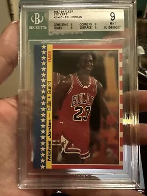 Michael Jordan 1987-88 Fleer Sticker #2 BGS 9 Mint • $1400