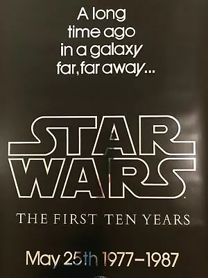 STAR WARS 10TH Anniversary Silver Mylar LTD Edition Movie Poster 1987 Style  A  • $369.95