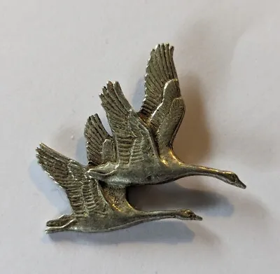 A R Brown Flying Geese Vintage Pewter Pin Badge • £8.95