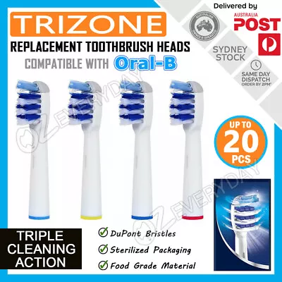 $24.90 • Buy TriZone Vitality Oral-B Electric Toothbrush Compatible Replacement Brush Heads