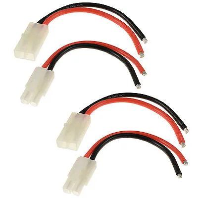 2 X RC Pairs Male + Female Tamiya Battery Connector 14awg 10cm Wire • £3.99