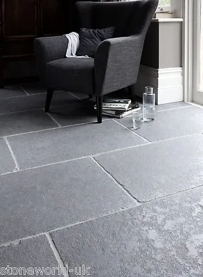 £35.95 • Buy Tumbled Cathedral Ash Grey Limestone Floor Tiles Flagstones Opus Pattern X 18 Mm
