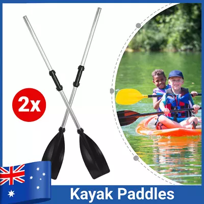 2PCS Aluminum Detachable Afloat Kayak Paddle Oars Boat Rafting Canoe Paddle AU • $23.98