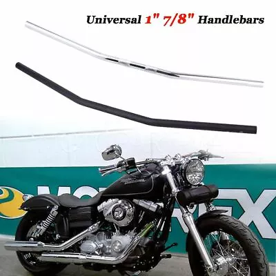 1  7/8  Inch Black/Chrome Handlebars Drag Z Bar For Harley Sportster XL883 1200 • $37.95