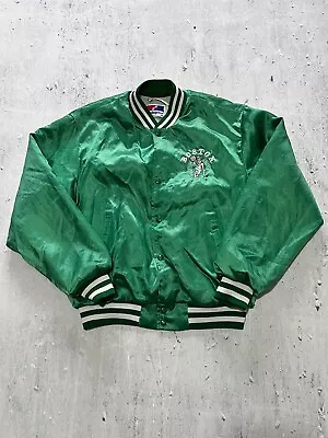 Swingster Boston Celtics Vintage 80s 90s Green Satin Bomber Jacket Size L • $80