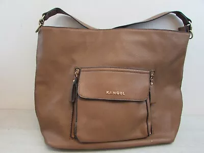 Kangol Large Faux Leather Hand Bag In Brown 42cm Wide X 30cm Deep • £10