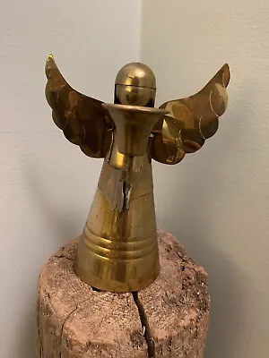 Brass Christmas Angel 6  Candle Holder Mexican Folk Art • $33.07