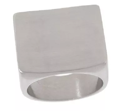 Steel By Design Satin Finish Bold Table Ring Size 8 Qvc • $29.74