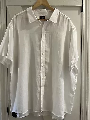 Untuckitt 100% Linen Shirt Mens XXXL White Button Up Short Sleeve Coastal Casual • $22.80