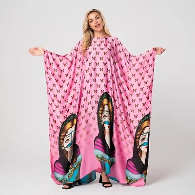 Egyptian Galabia Galabeya SILK KAFTAN CAFTAN DUBAI BARBIE PINK ABAYA PARTY DRESS • £94.04