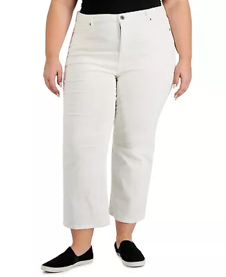 Style & Co Women's Plus Size 20W Solid Cropped Corduroy Pants White NwT • $16.99