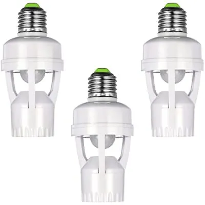 3 Pieces Motion Sensor Light Socket Smart Screw In Light Bulb Outlet Compatible • $27.76