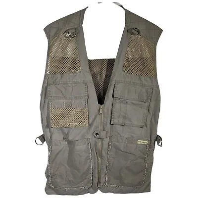 TRAVELSMITH Vest Mens Medium Safari Jacket With Pockets Fishing Hunting FLAWS • $25.52