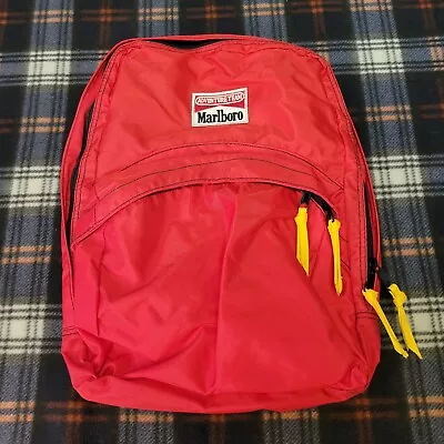 Vintage Marlboro Adventure Team Red  Backpack. All Zippers Good. 16in 1990s • $35