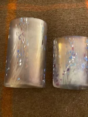 2 Coloured Glass Vases Vintage Excellent Possibly Murano • £19.99