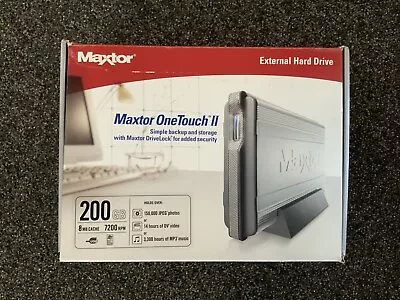 Maxtor OneTouch II 200GB External Hard Drive W/Drive Lock Security W/ BOX/PAPERS • $28