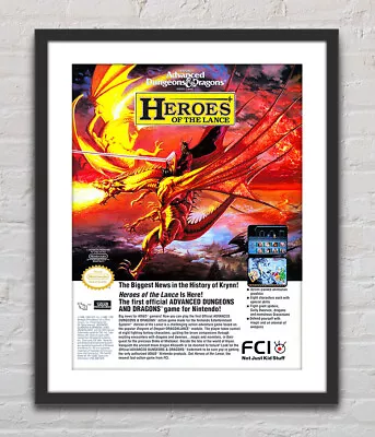 Dungeons & Dragons Heroes Of The Lance NES Glossy Promo Ad Poster Unframed G1699 • $14.98