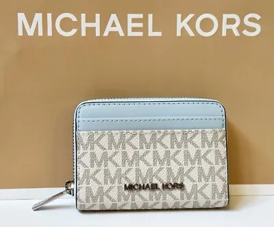 Michael Kors Jet Set Travel MD ZA Card Case Wallet PVC Solid MK Signature $148 • $59.80