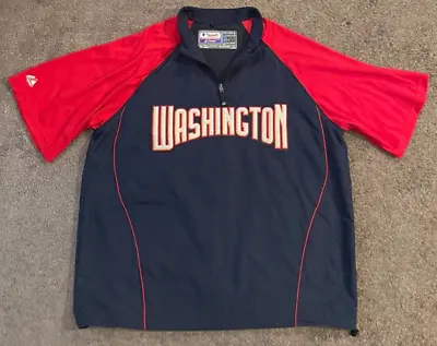 Men's Majestic Washington Nationals Short Sleeve 1/4 Zip Pullover Jacket XL • $34.99