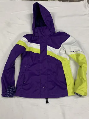 O’Neill Freedom Series 10K Snowbaording Jacket Womens Medium Purple Yellow Hood • $29.99