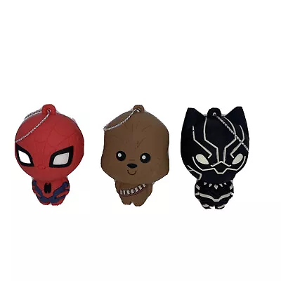 Marvel Mighty Muggs Lot Of 3 ￼Ornaments. Spider-Man Black Panther And Chewbacca • $13.34