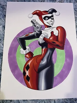 Tim Fischer SIGNED DC Comics Batman Original Art Sketch ~ Harley Quinn • $135.88