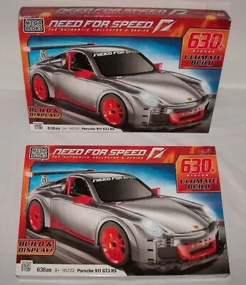 2 Retired Sealed Mega Bloks 95722 Need For Speed PORSCHE 911 GT3 RS Building Lot • $499.95