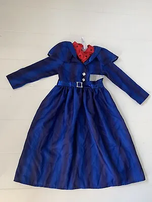 Mary Poppins Costume Dress Age 5-6 Fancy Dress • £5