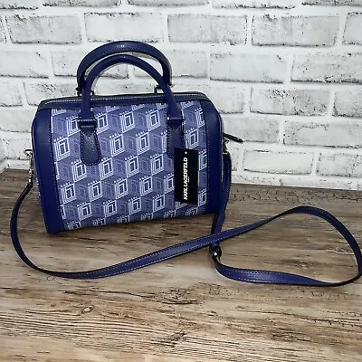 NEW Karl Lagerfeld ADELE Monogram Satchel Indigo Blue $248 NWT • $99.99