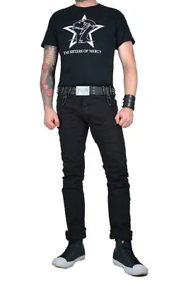 Kill City Slick Rocker Straight Slim Fit Gothic Punk Stage Jeans Pants Biker • $54.99