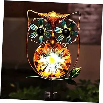  Solar Garden Lights Outdoor Decor Metal Owl Wind Spinner Eyes Decorative  • $40.39