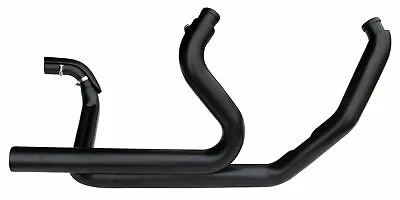 Black True Duals Dual Head Pipes Headers Exhaust 2009-2016 Harley Touring Bagger • $437.07
