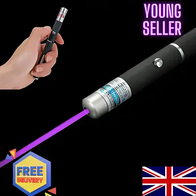 50 Miles Purple Beam Laser Pointer Pen Powerful 1MW Lazer Light Cat Pet Toy • £4.99