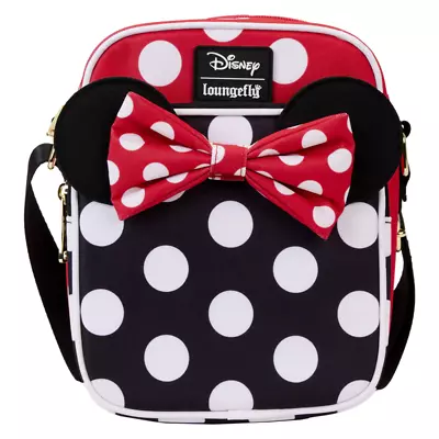 Loungefly X Minnie Mouse Rocks The Dots Classic Nylon Passport Crossbody Bag • $40