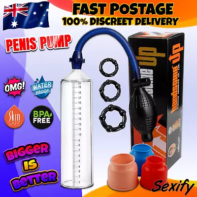 Penis Pump Sleeve Enlarger Stretcher Cylinder Enlargement Vacuum Cock Extender • $27.95