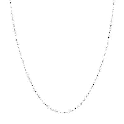 0.78mm Diamond Cut Bead Ball Chain Necklace Real 14k White Gold • $107.79