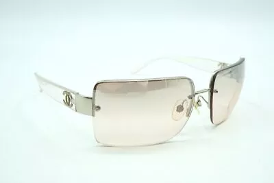 CHANEL 62□15 125 Sunglasses Eyewear 4107-b Coco Mark Rhinestone Silver 8203k • $475.93