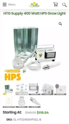 HTG Supply Complete 400 Watt HPS Lamp Reflector Ballast Model: HPS-108SA-400A • $6