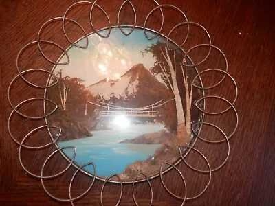 Vintage Wired Frame Birch Landscape Flue Cover New Old Stock 12  • $28.99