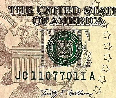 (( Radar Palindrome )) $5 2009 ( 11077011 ) Fancy Serial Number One Dollar Bill • $22.50