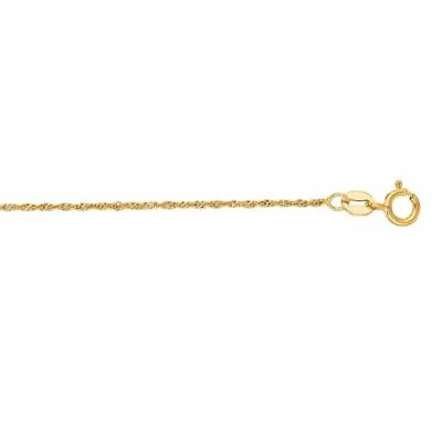 1.0mm Diamond Cut Singapore Chain Necklace Real 10K Yellow Gold • $123.74